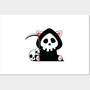 Cute Death Cat Posters and Art